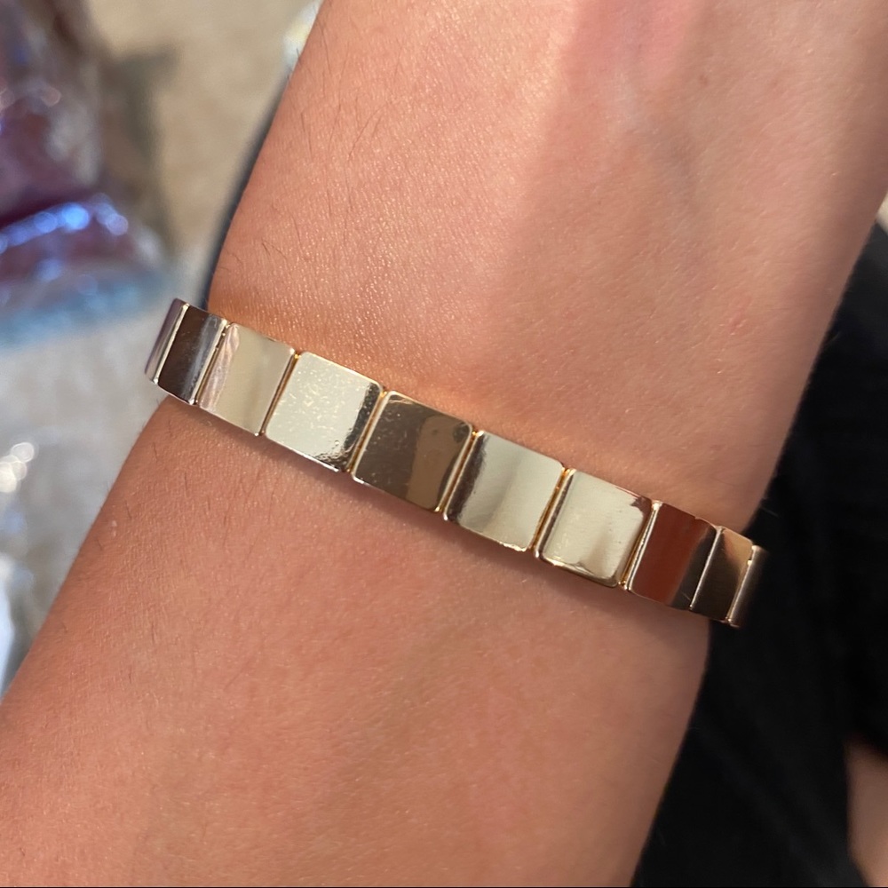 Enamel Tile Bracelet - Gold Square - Picture 2 of 3